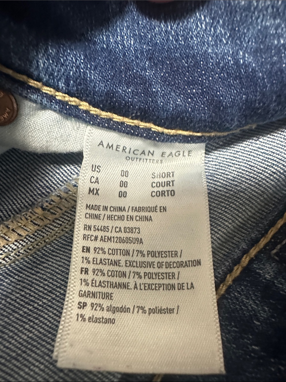 American Eagle Outfitters Medium Blue Flare Jeans with Knee Rip - Picture 2 of 3